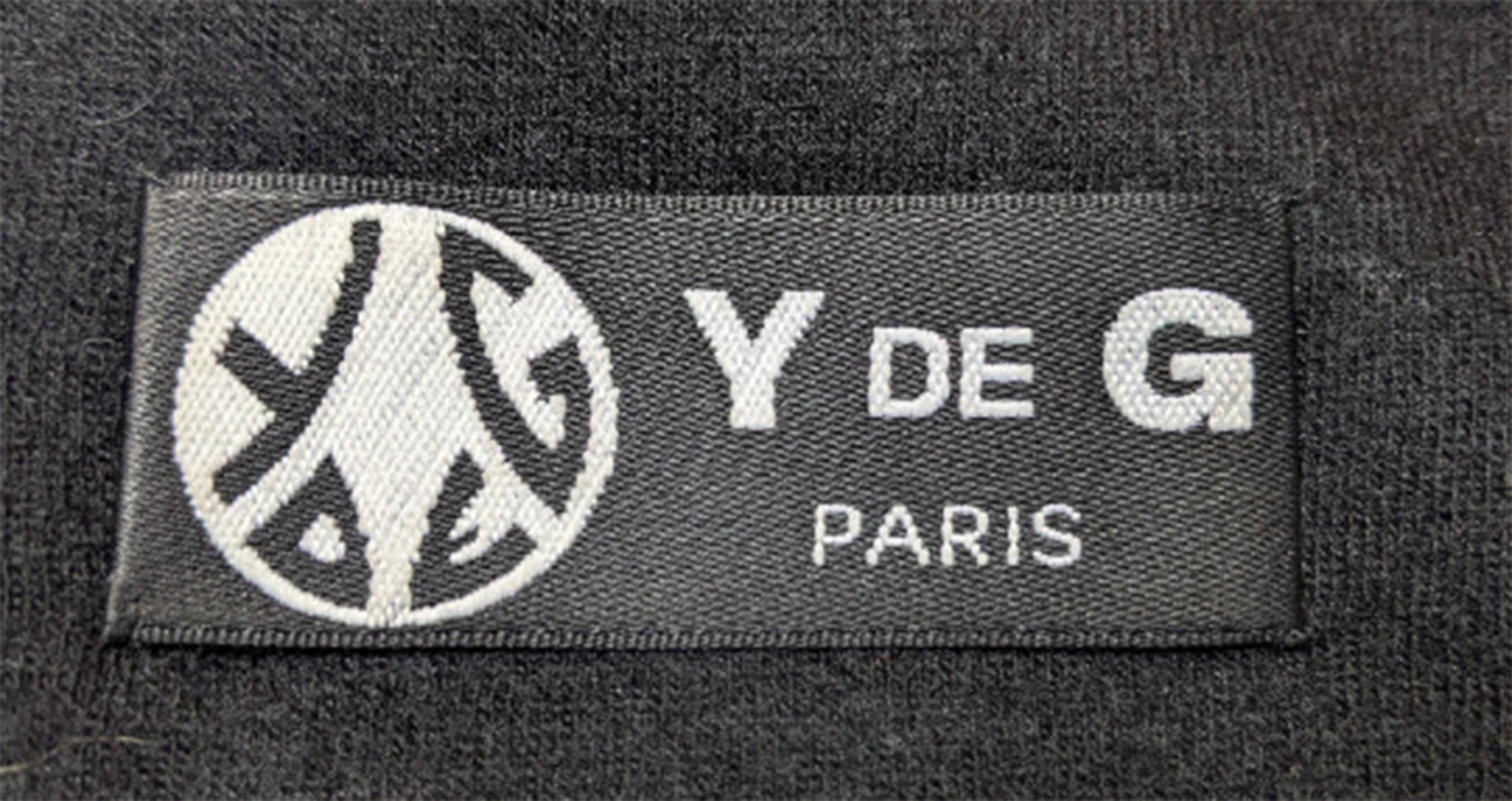 1990 Y de G - Robe en jersey de laine froncée - Noir en vente 2