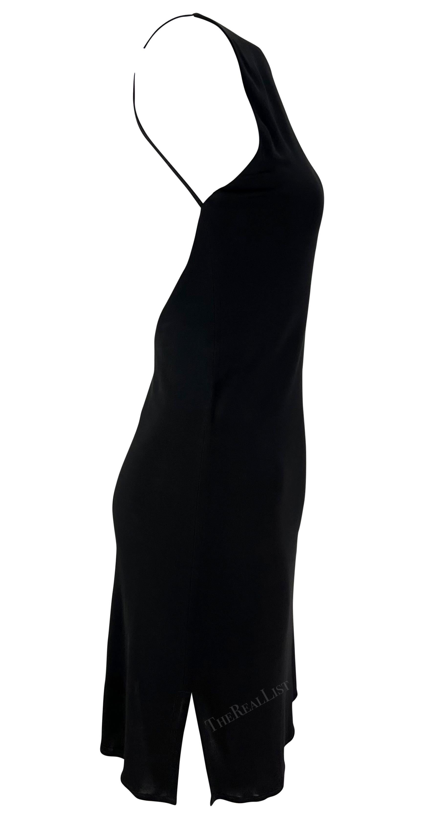 1990s Yigal Azrouël Backless Stretch Black Semi-Sheer Bodycon Mini Dress In Excellent Condition In West Hollywood, CA