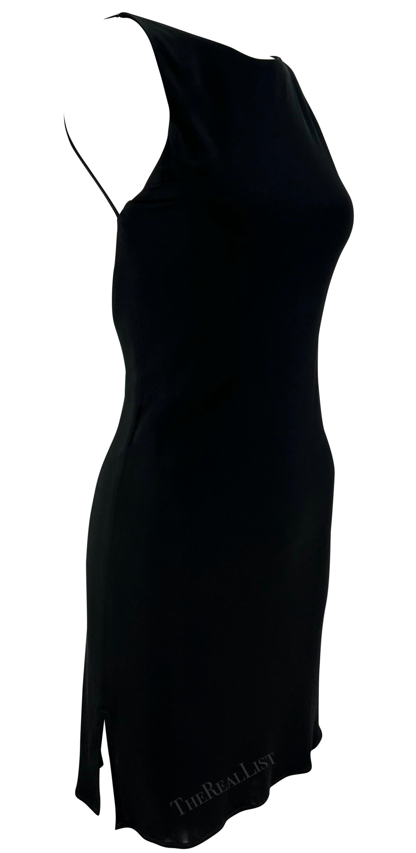 Women's 1990s Yigal Azrouël Backless Stretch Black Semi-Sheer Bodycon Mini Dress