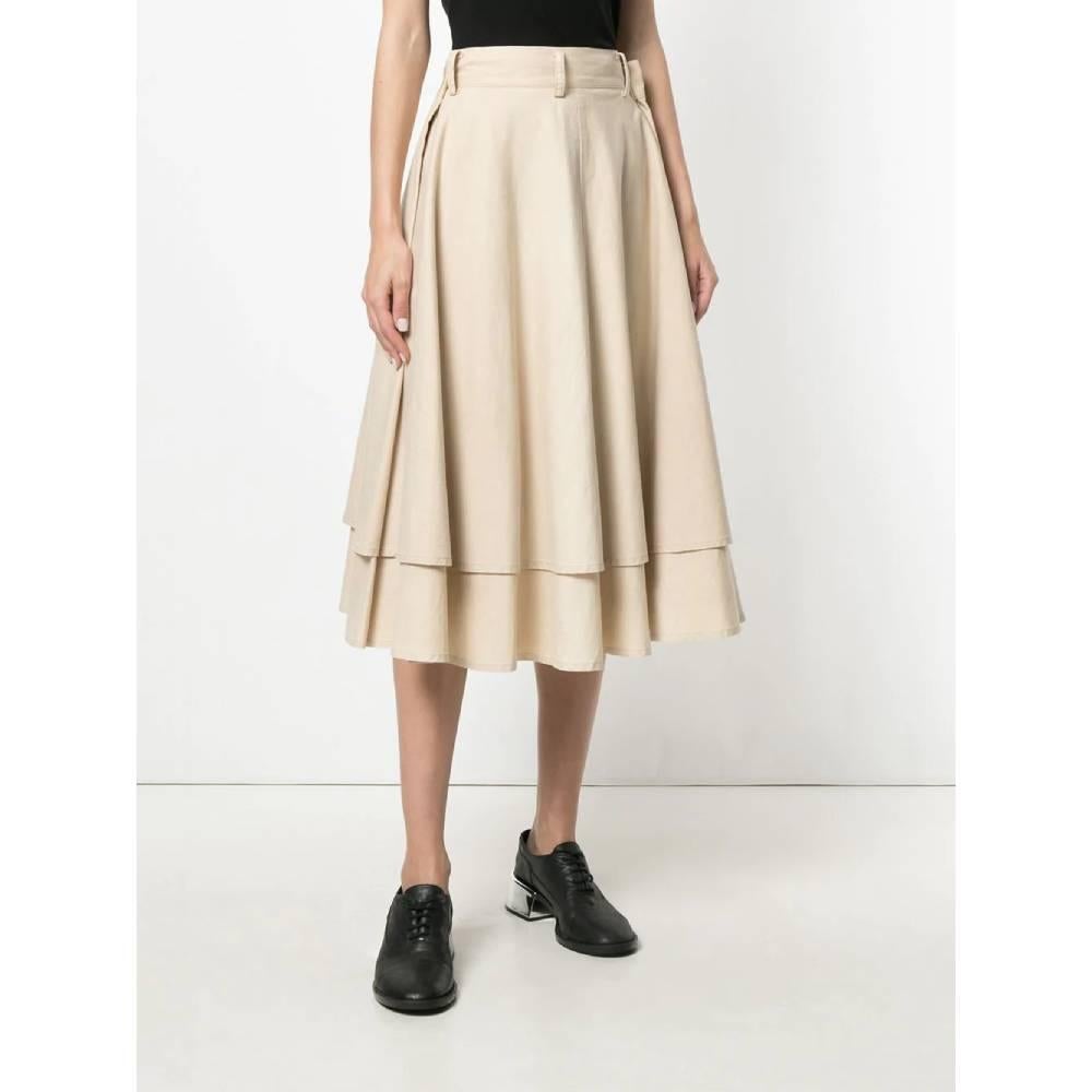 1990s Yohji Yamamoto Beige Layered Skirt In Excellent Condition In Lugo (RA), IT