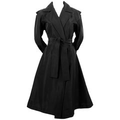 1990's Yohji Yamamoto black belted coat dress with shoulder cut-outs 