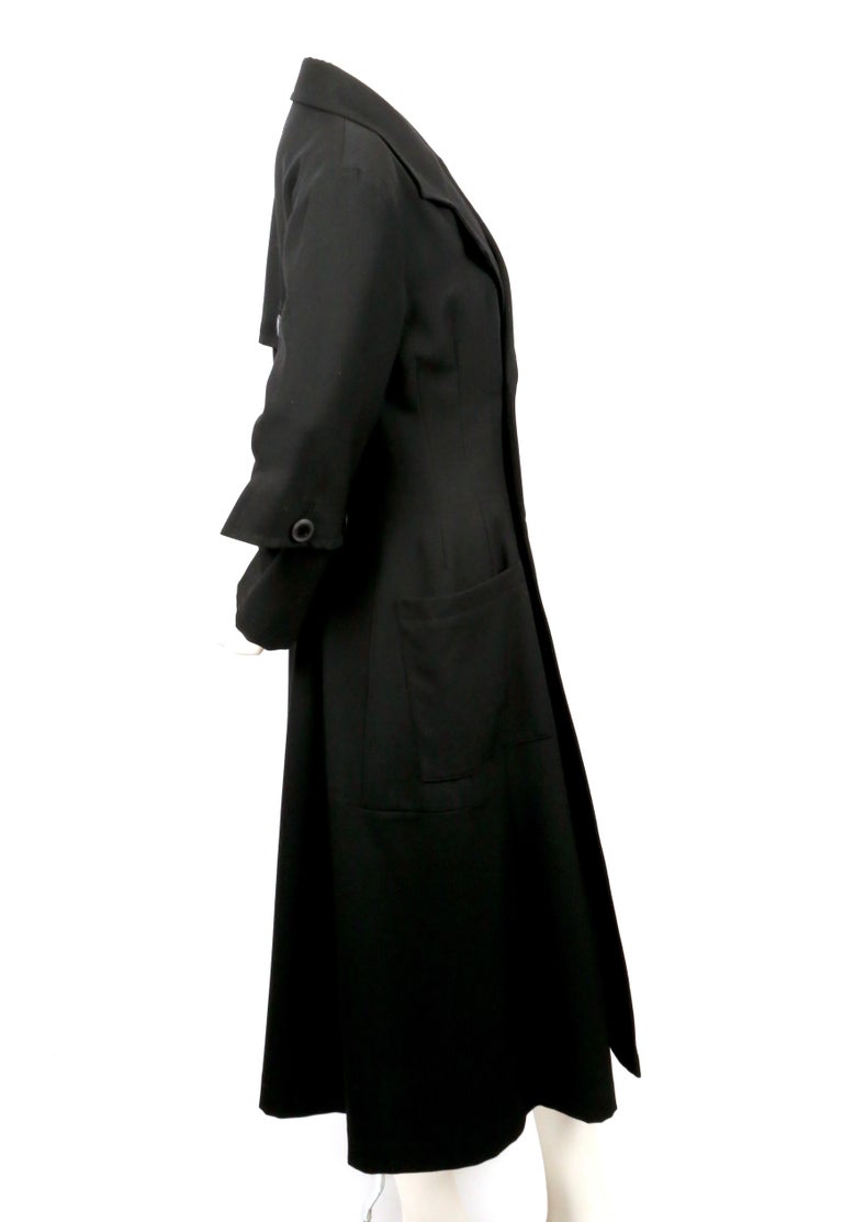 1990's Yohji Yamamoto black coat with button detail For Sale at 1stDibs
