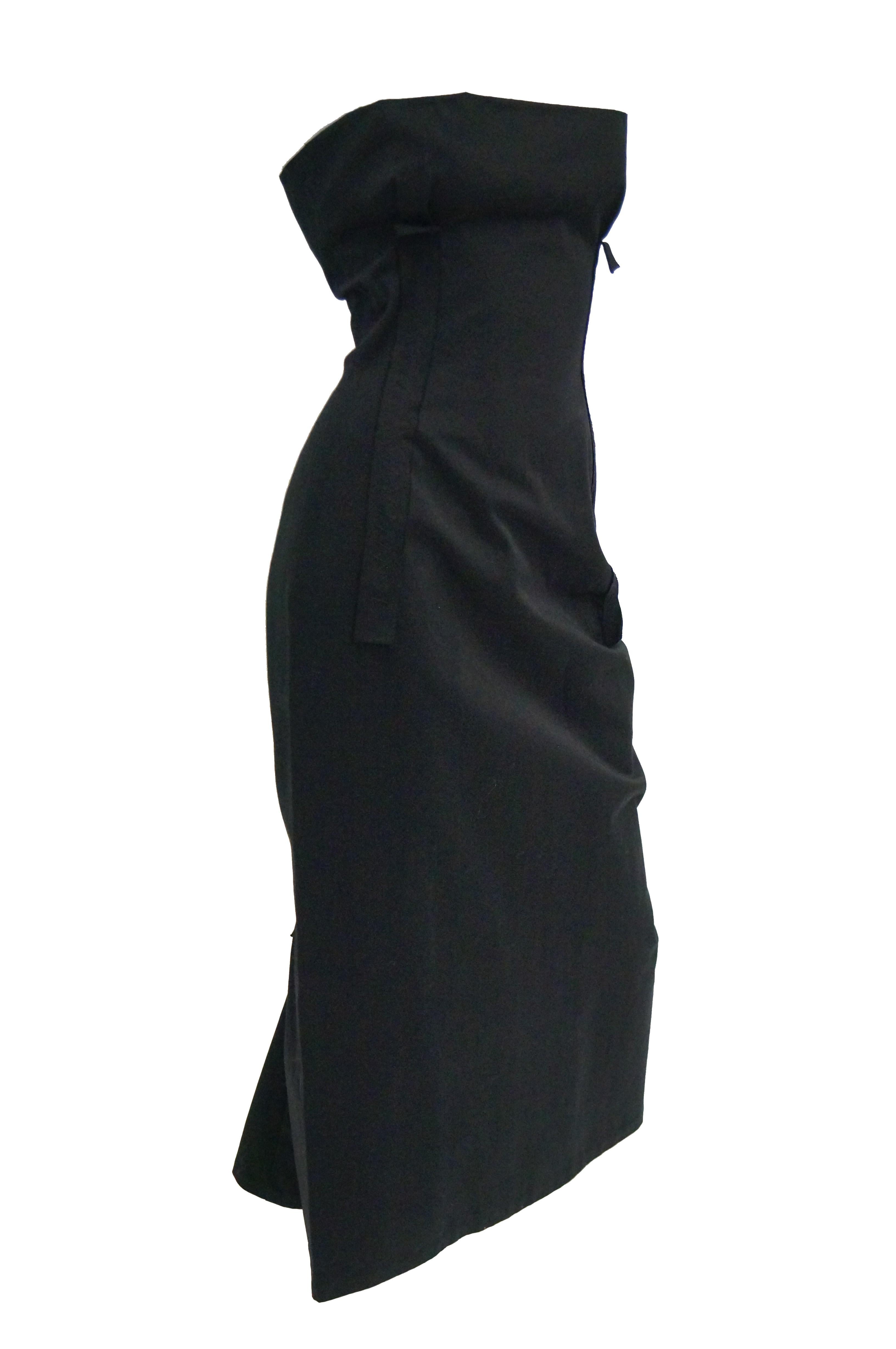 Women's  1990s Yohji Yamamoto Black Cotton Dress For Sale