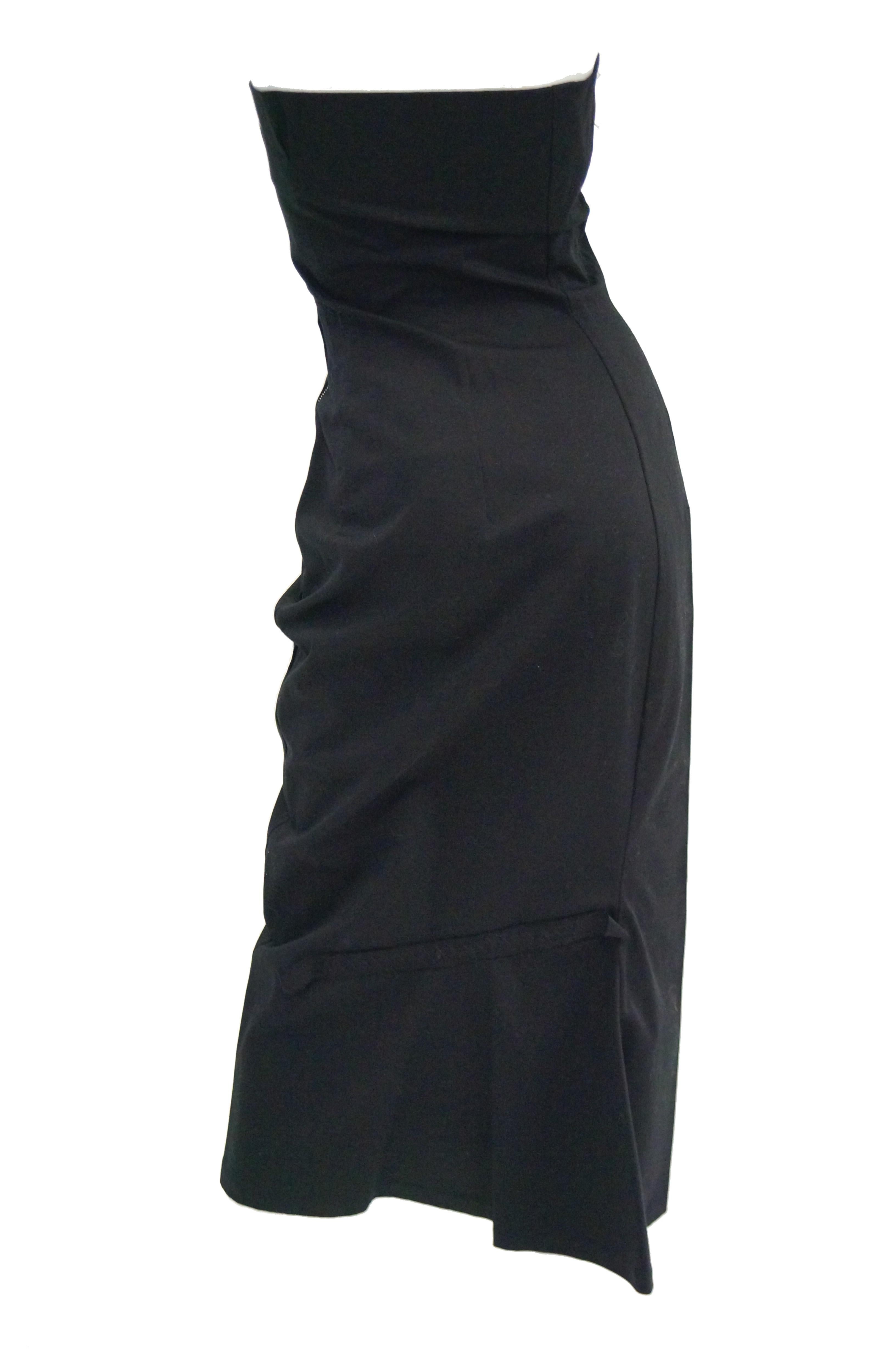  1990s Yohji Yamamoto Black Cotton Dress For Sale 1