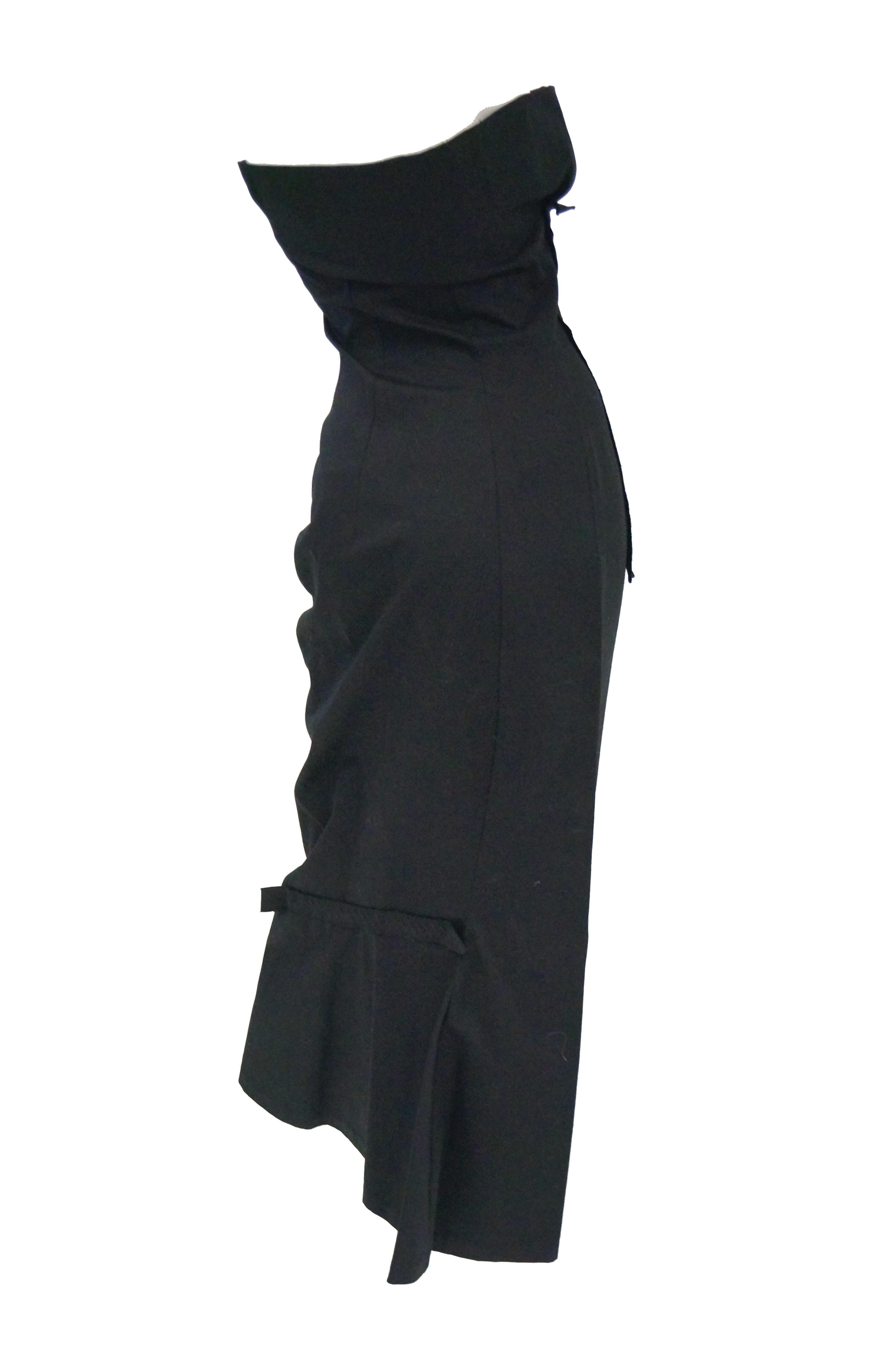  1990s Yohji Yamamoto Black Cotton Dress For Sale 2