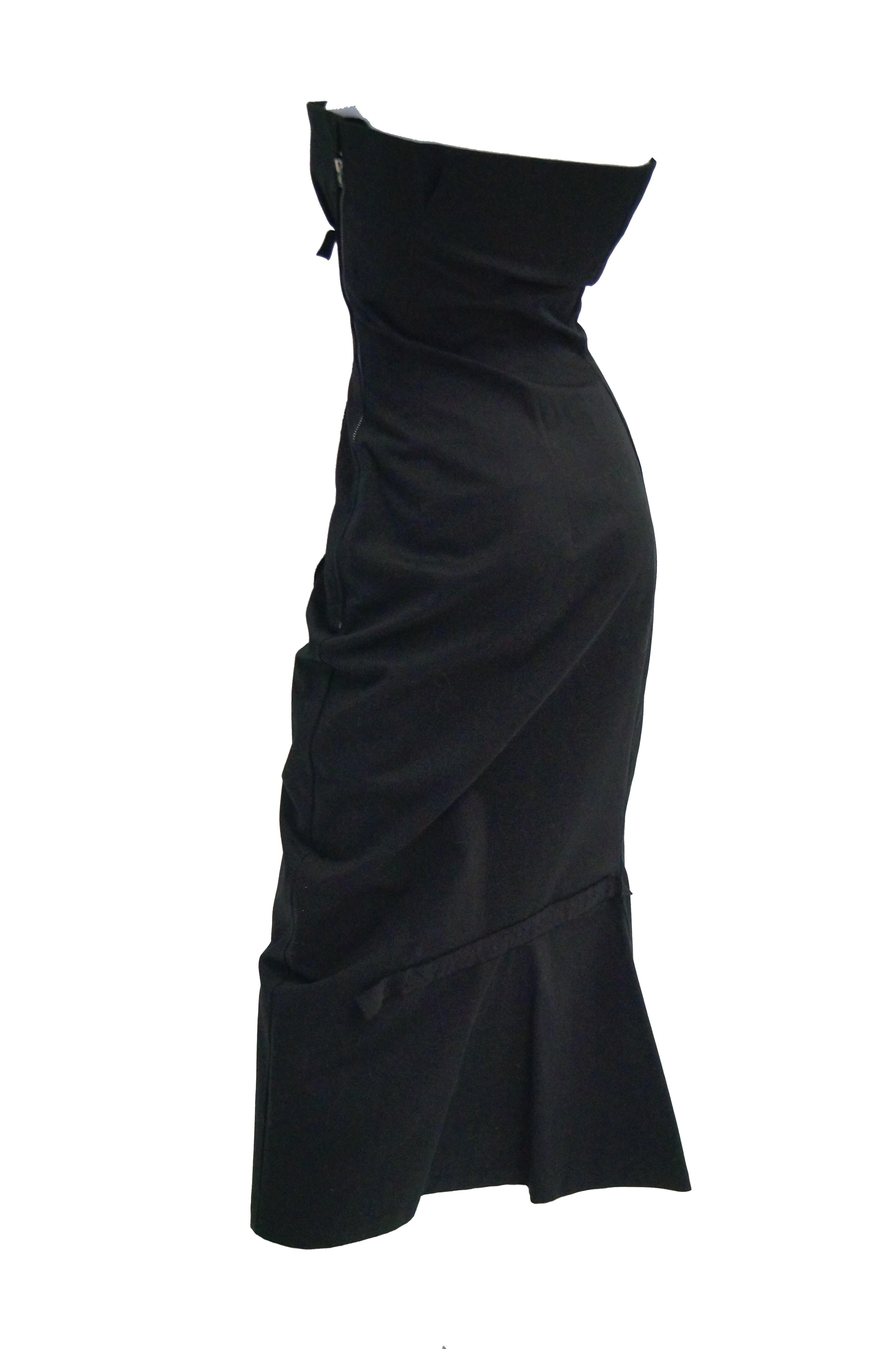  1990s Yohji Yamamoto Black Cotton Dress For Sale 3