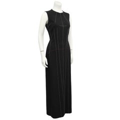 1990s Yohji Yamamoto Black Deconstructed Maxi Dress