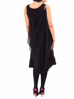 1990S YOHJI YAMAMOTO Black & Grey Georgette Dress