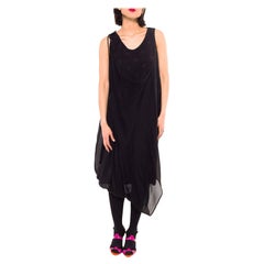 YOHJI YAMAMOTO - Robe géorgette noire et grise, années 1990