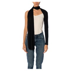 1990S YOHJI YAMAMOTO Black Rayon One Sleeve Mystery Top