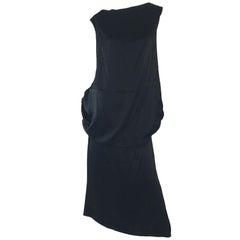 1990s Yohji Yamamoto black sleeveless gown with drawstring interior pouch
