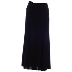 1990S YOHJI YAMAMOTO Maxifalda asimétrica de mezcla de lana negra