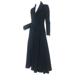 Vintage 1990s Yohji Yamamoto black wool fitted " victorian " coat