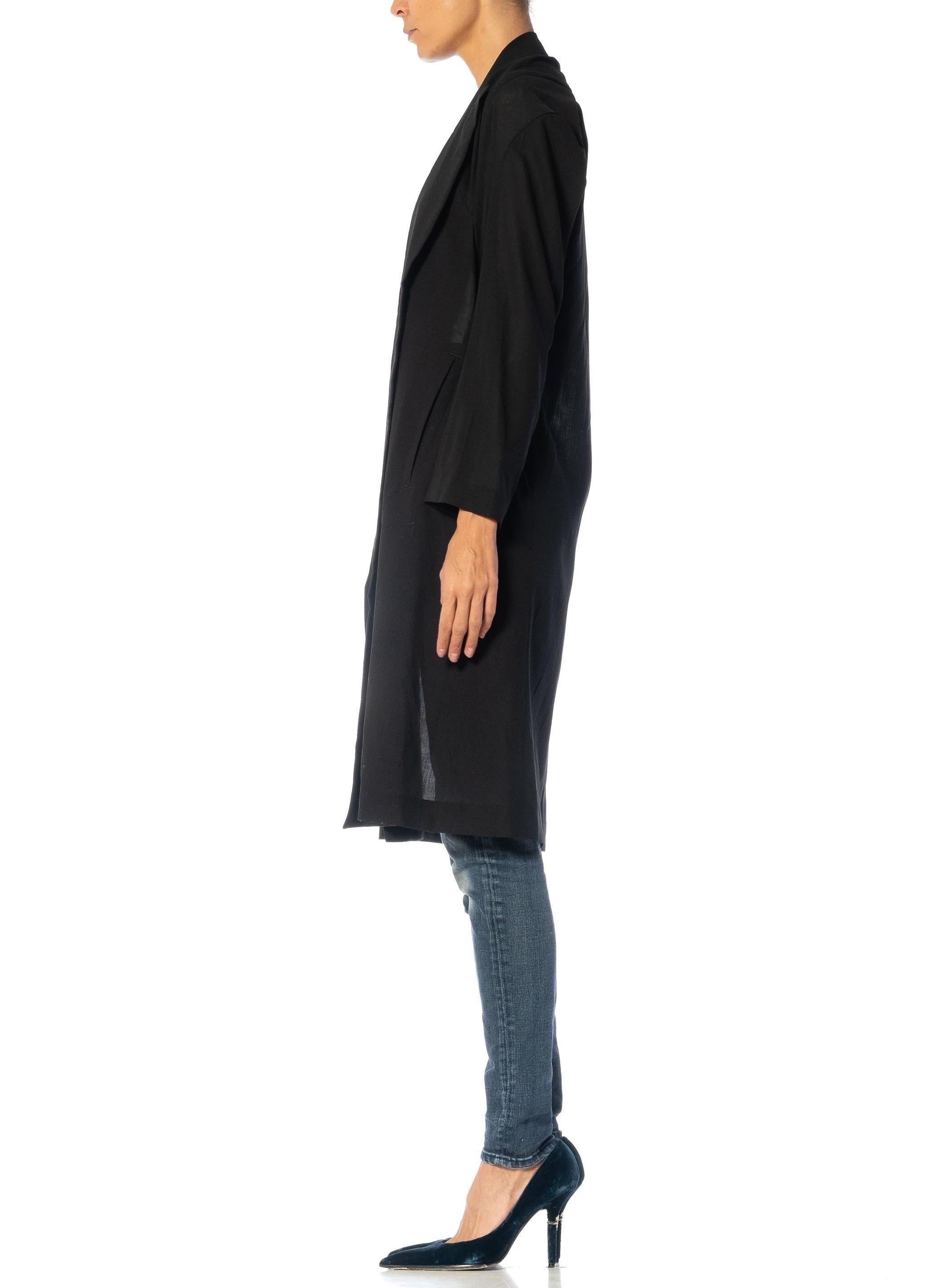 Women's 1990S YOHJI YAMAMOTO Black Wool Long Sleeve Sheer Blazer For Sale