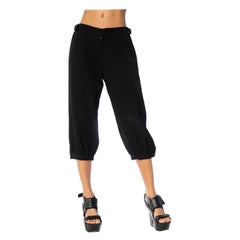 1990S YOHJI YAMAMOTO Black Wool Pants With Adjustable Side Buckles
