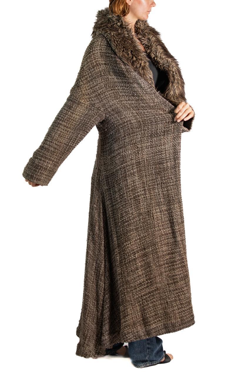 1990S Yohji Yamamoto Brown Silk Tweed Duster 2