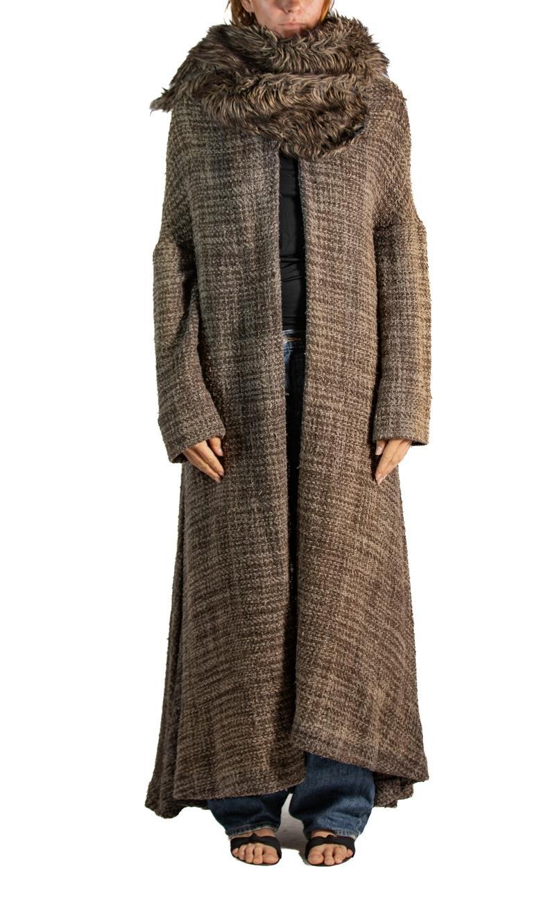 1990S Yohji Yamamoto Brown Silk Tweed Duster 3