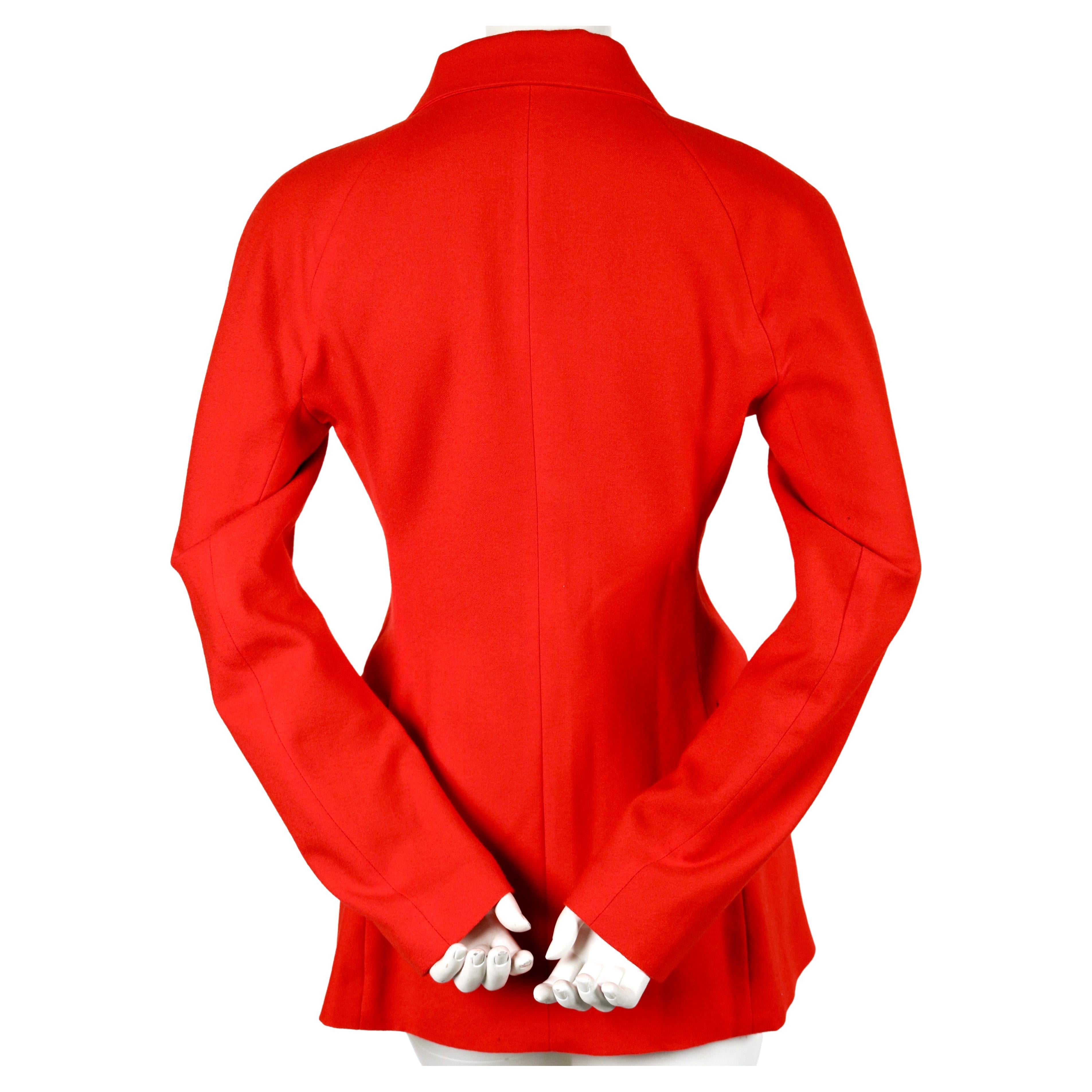 YOHJI YAMAMOTO Veste en laine rouge avec fermeture à bouton-pression, années 1990  Unisexe en vente