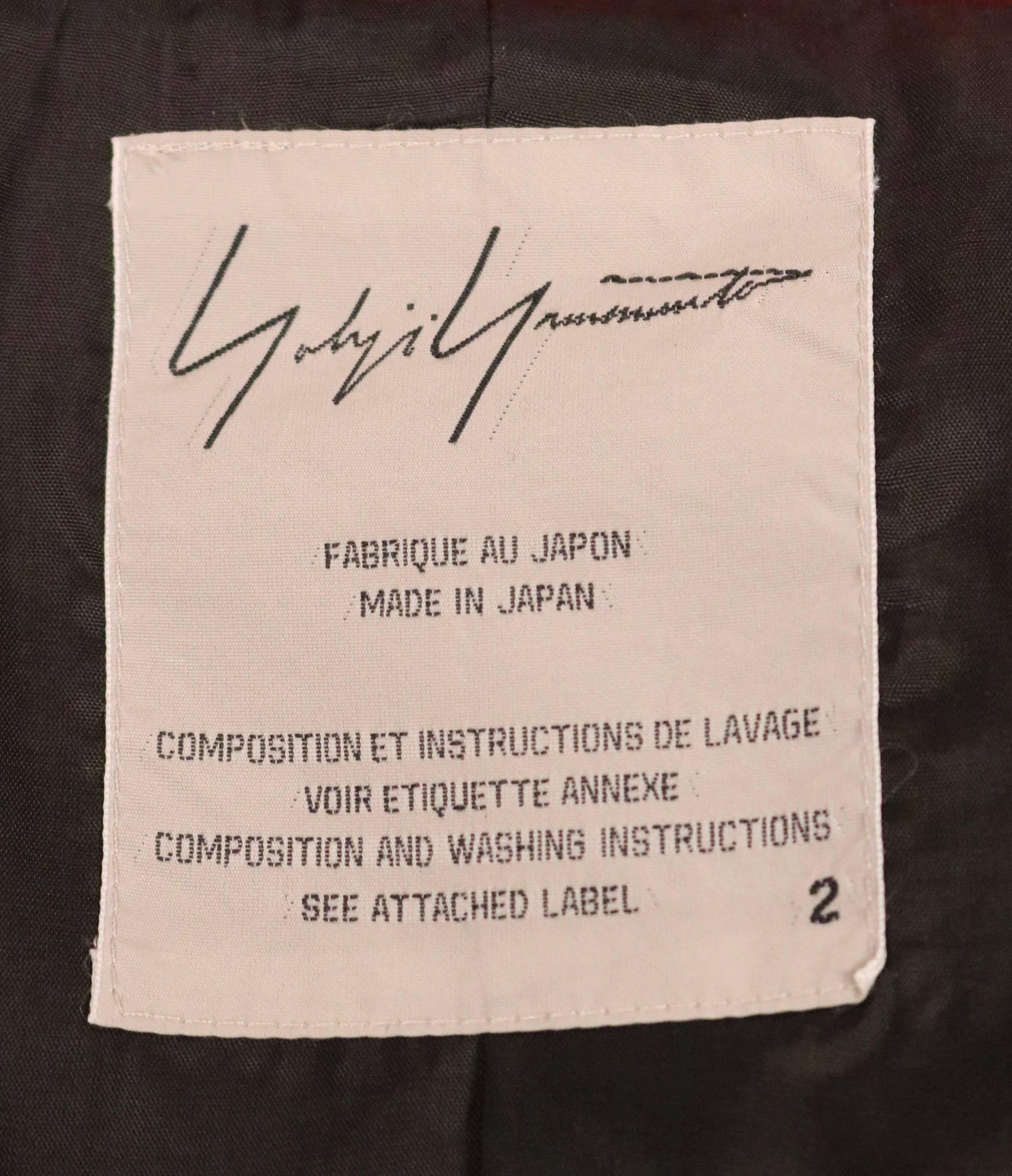 YOHJI YAMAMOTO Veste en laine rouge avec fermeture à bouton-pression, années 1990  en vente 1