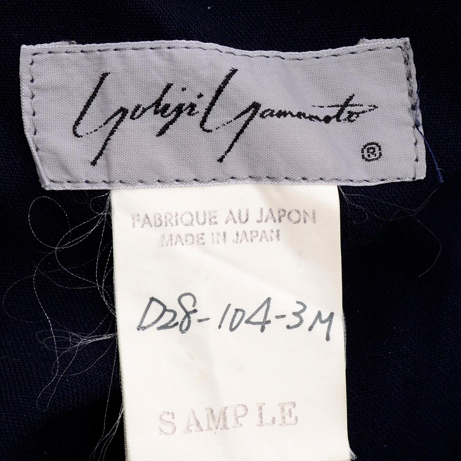 1990s Yohji Yamamoto Vintage Navy Blue Wool Sleeveless Jumpsuit 9