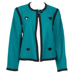 1990s YSL Yves Saint Laurent Emerald Wool Jacket