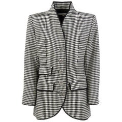 1990s Yves Saint Laurent Black and White Wool Jacket