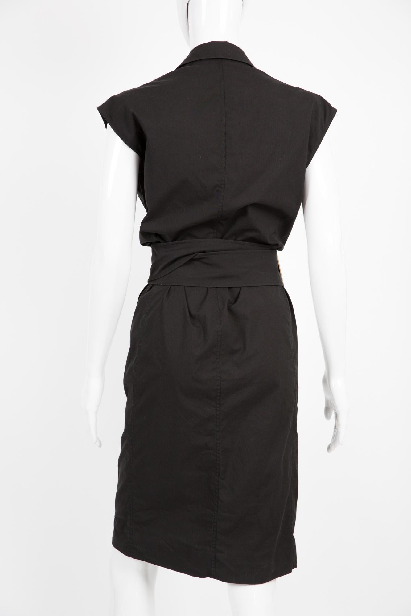 Women's 1990s Yves Saint Laurent Black Cotton Dress