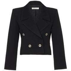 1990s Yves Saint Laurent Black Double Breasted Jacket