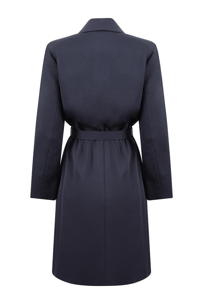 1992 Runway Yves Saint Laurent Black Wool Dress with Crystal Buttons In Excellent Condition For Sale In London, GB