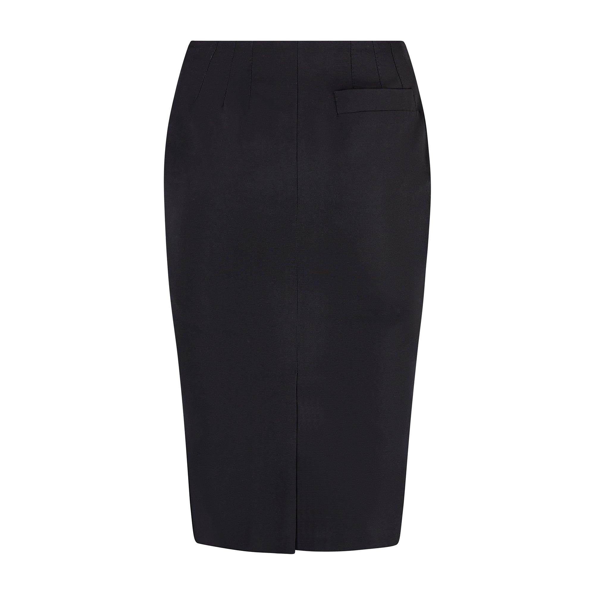 Women's 1990s Yves Saint Laurent Black Single Breasted Wool Skirt Suit For Sale