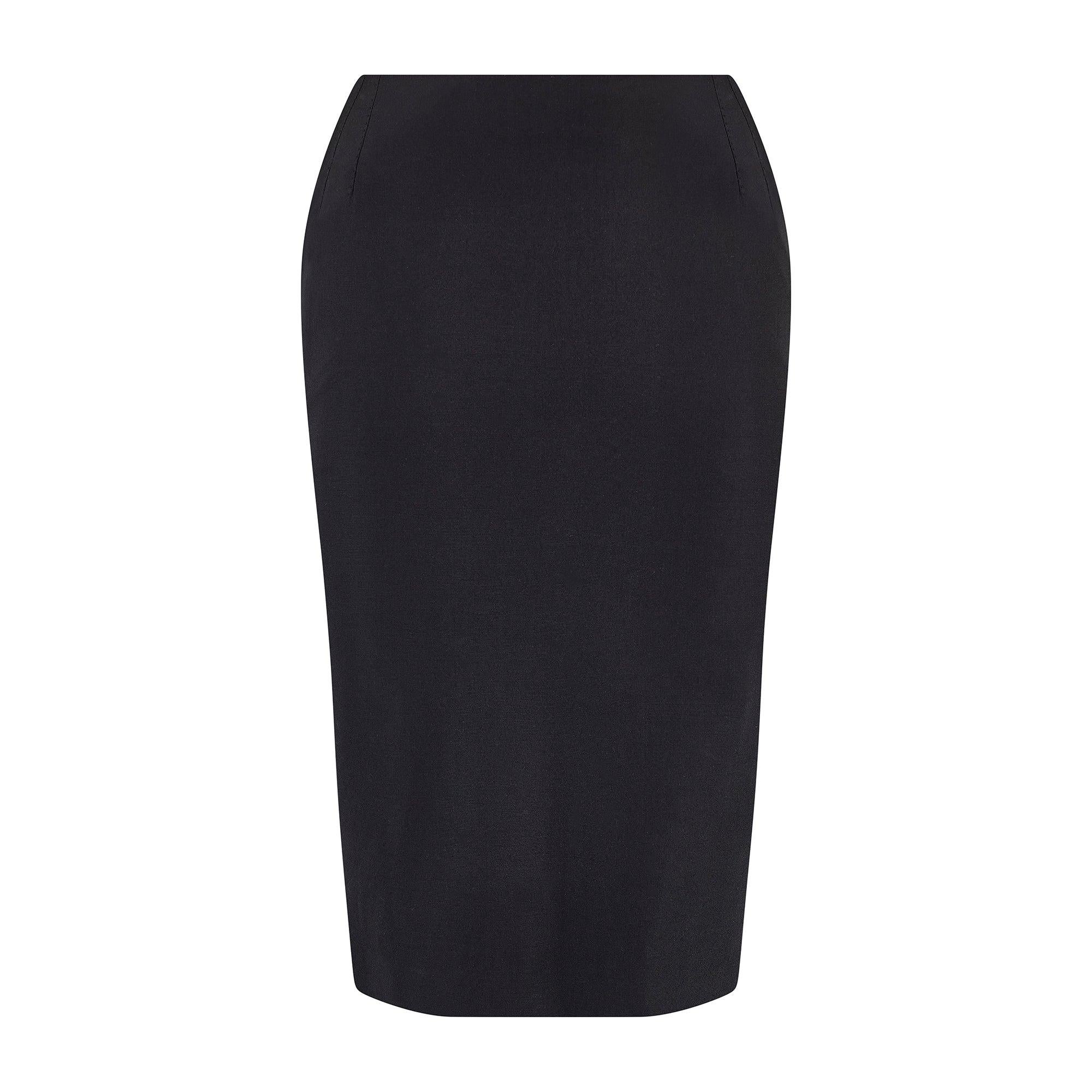 1990s Yves Saint Laurent Black Single Breasted Wool Skirt Suit For Sale 2