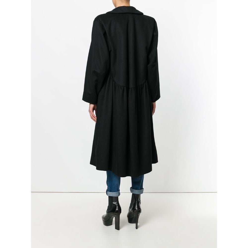 Women's 1990s Yves Saint Laurent Black Wool Coat For Sale
