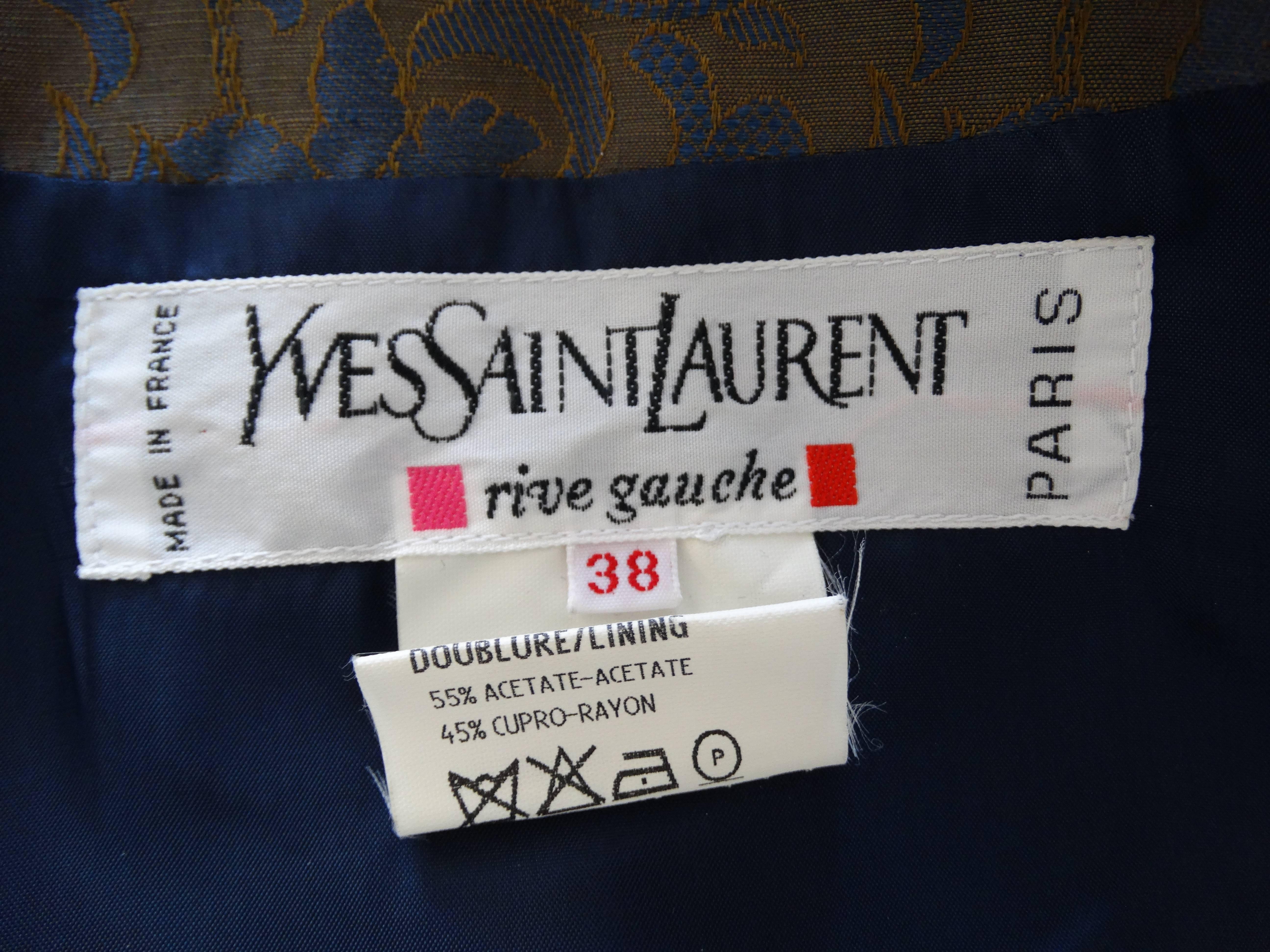 1990s Yves Saint Laurent Brocade Trouser Suit Set  5