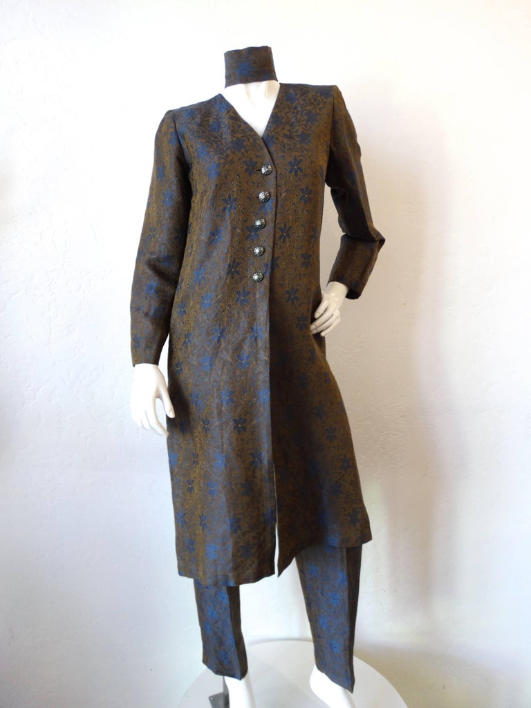 ladies brocade trouser suit