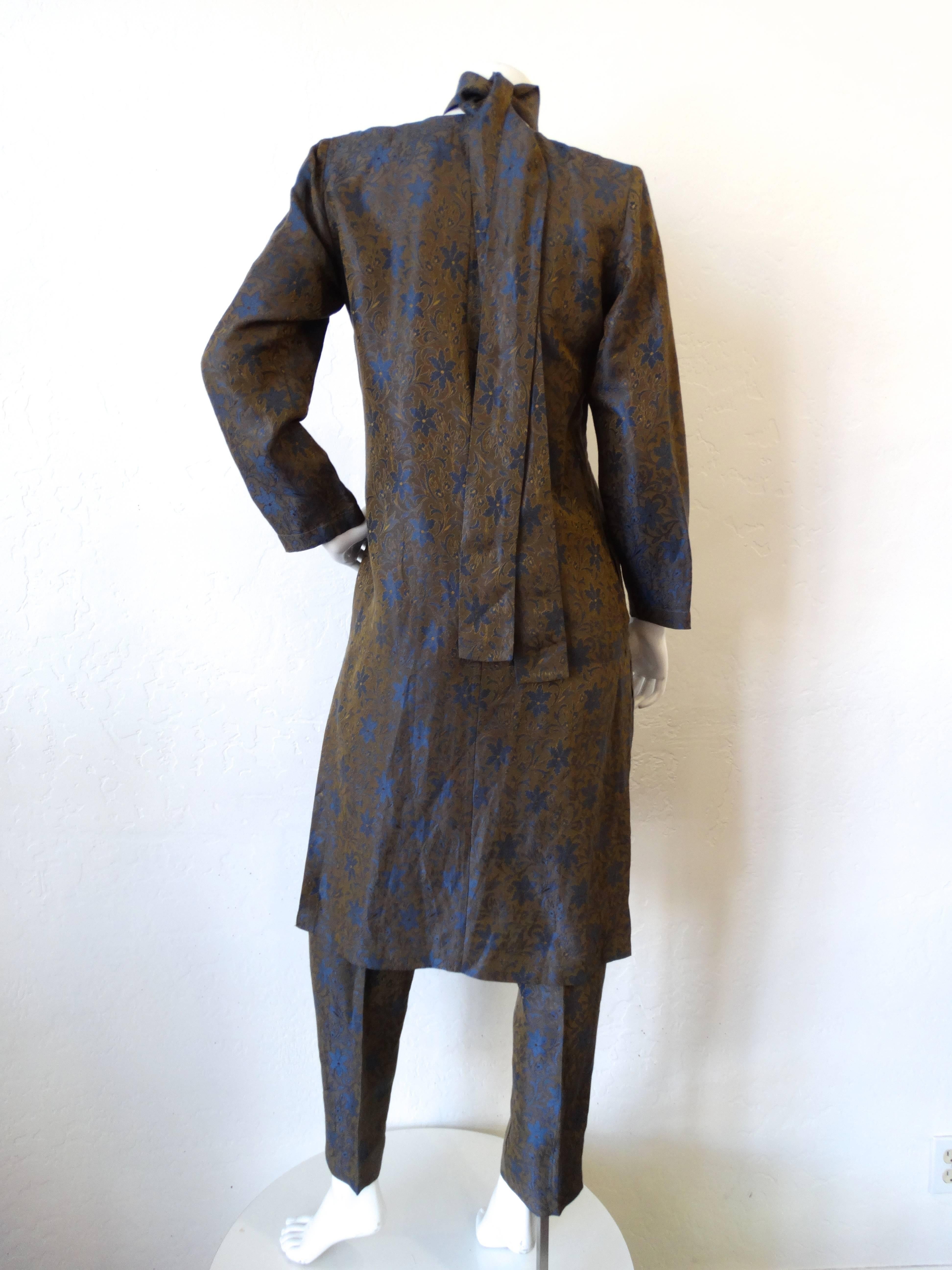 1990s Yves Saint Laurent Brocade Trouser Suit Set  1