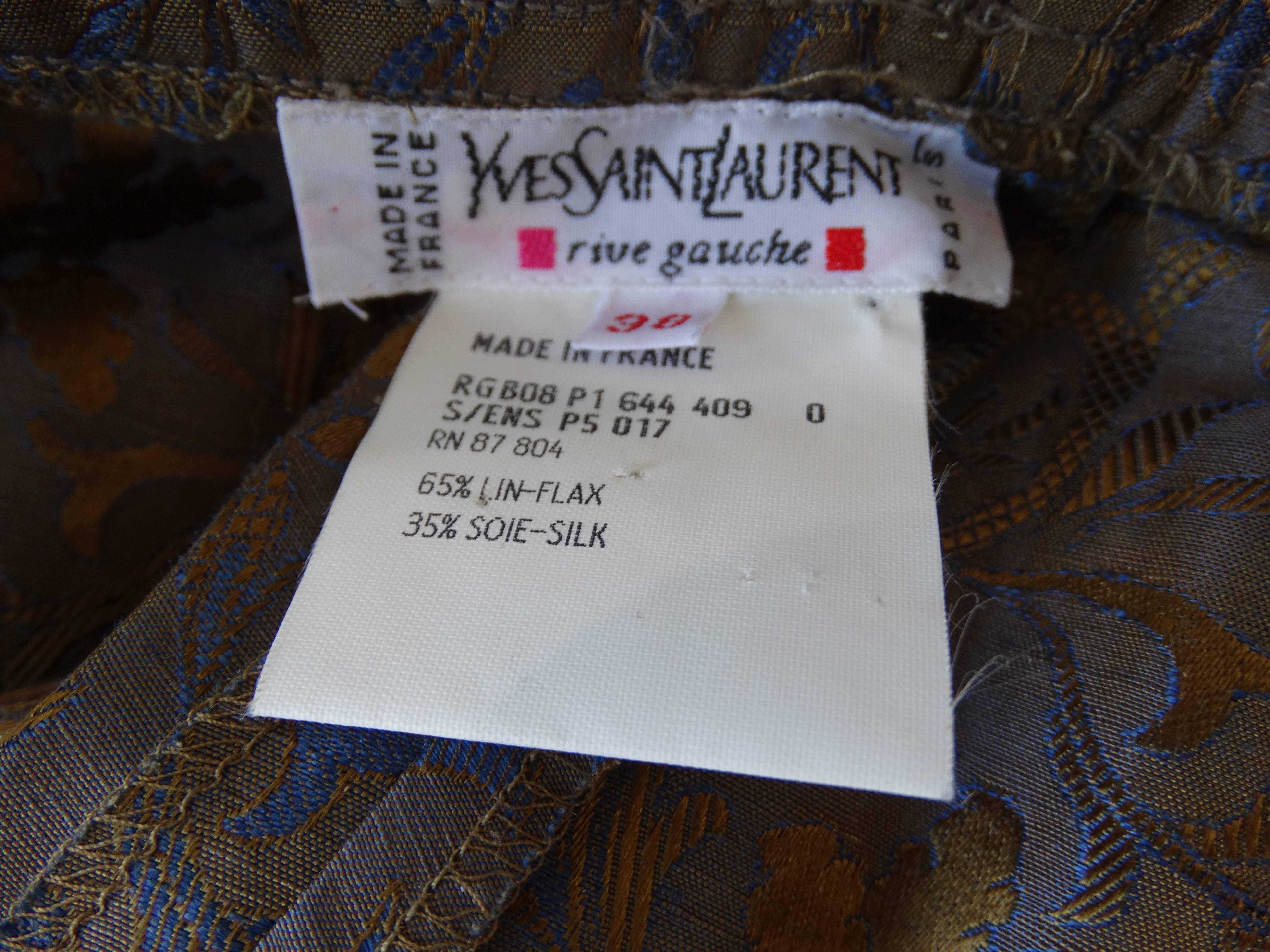 1990s Yves Saint Laurent Brocade Trouser Suit Set  4