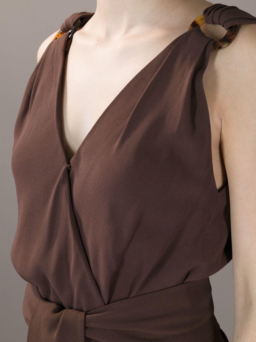1990s Yves Saint Laurent Brown Dress In Good Condition In Lugo (RA), IT