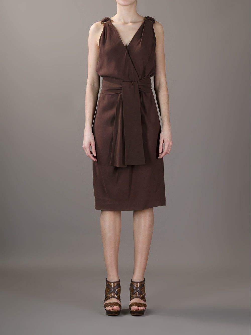 Women's 1990s Yves Saint Laurent Brown Dress