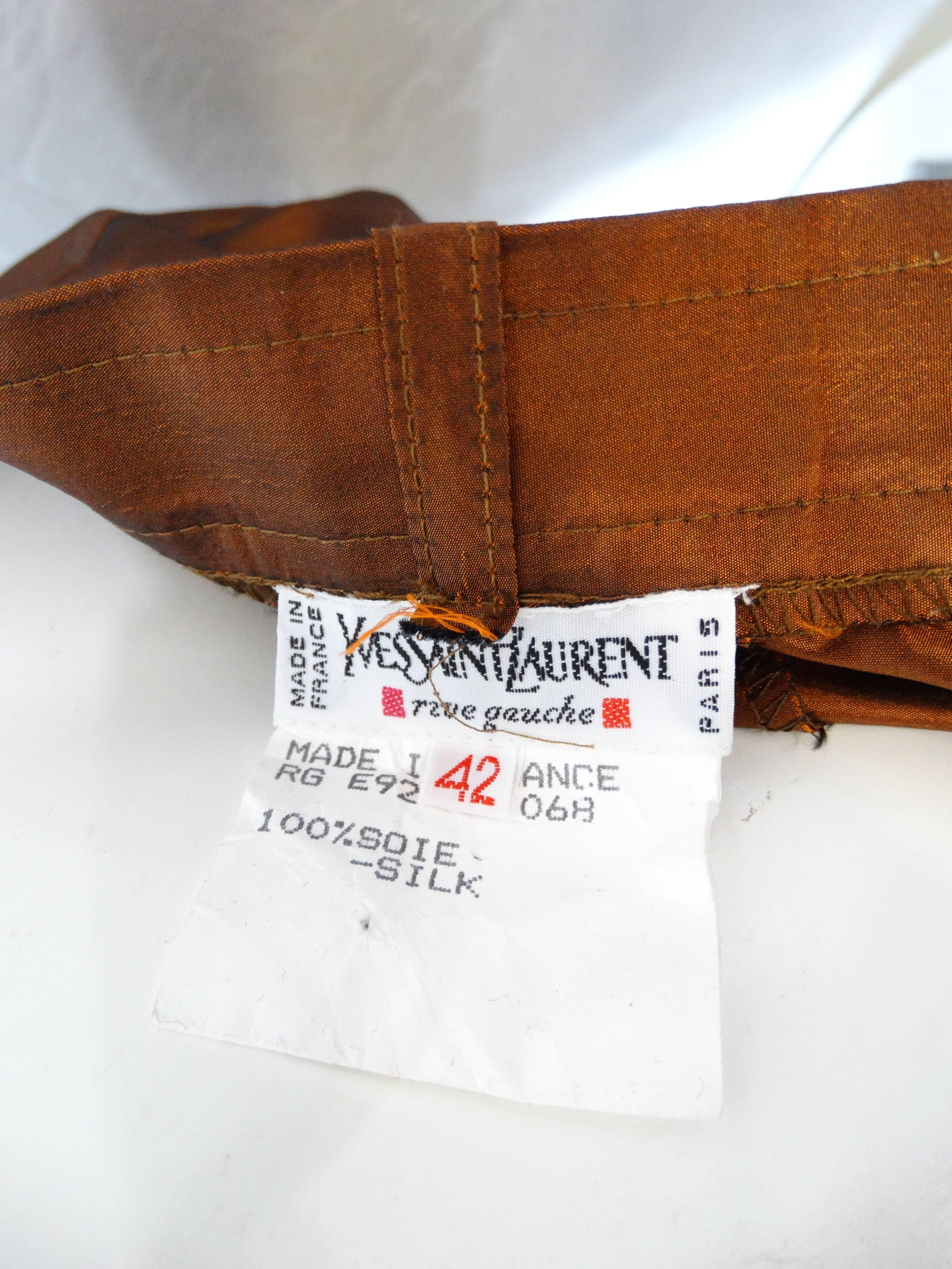 1990s Yves Saint Laurent Copper Shiny Pants  1