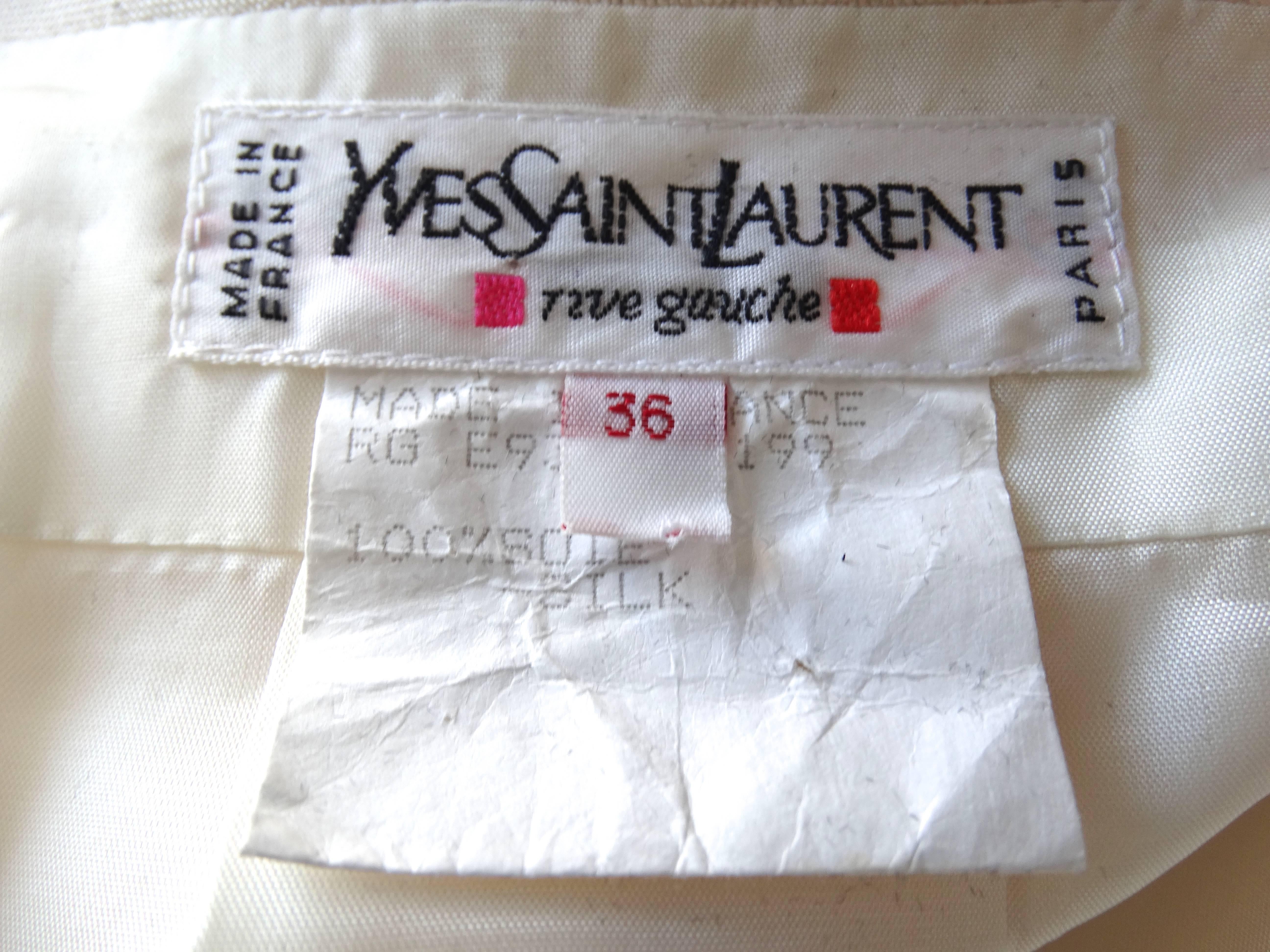 1990s Yves Saint Laurent Cream Jacket  5