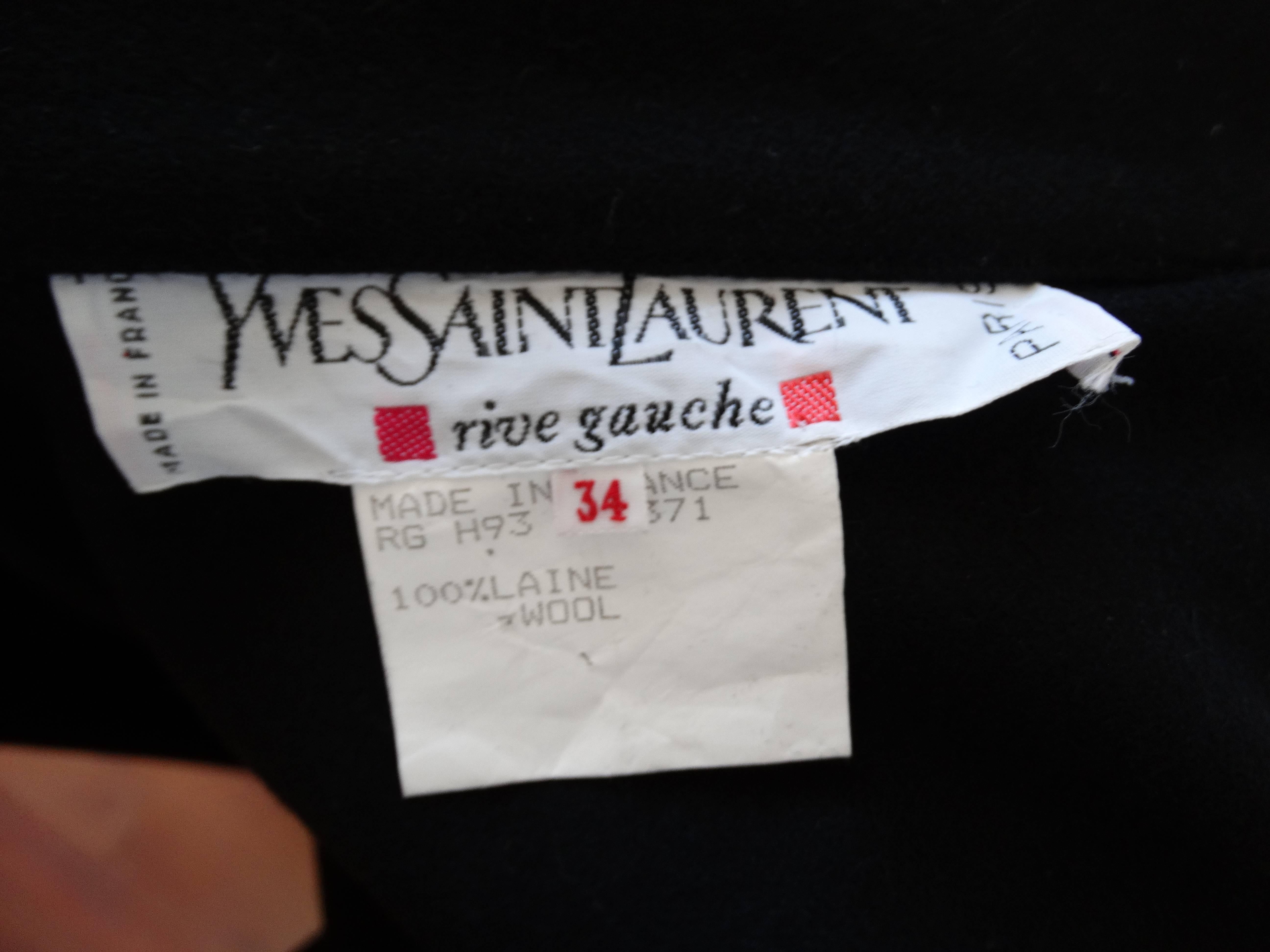 1990s Yves Saint Laurent Dramatic Jeweled Black Cape 4