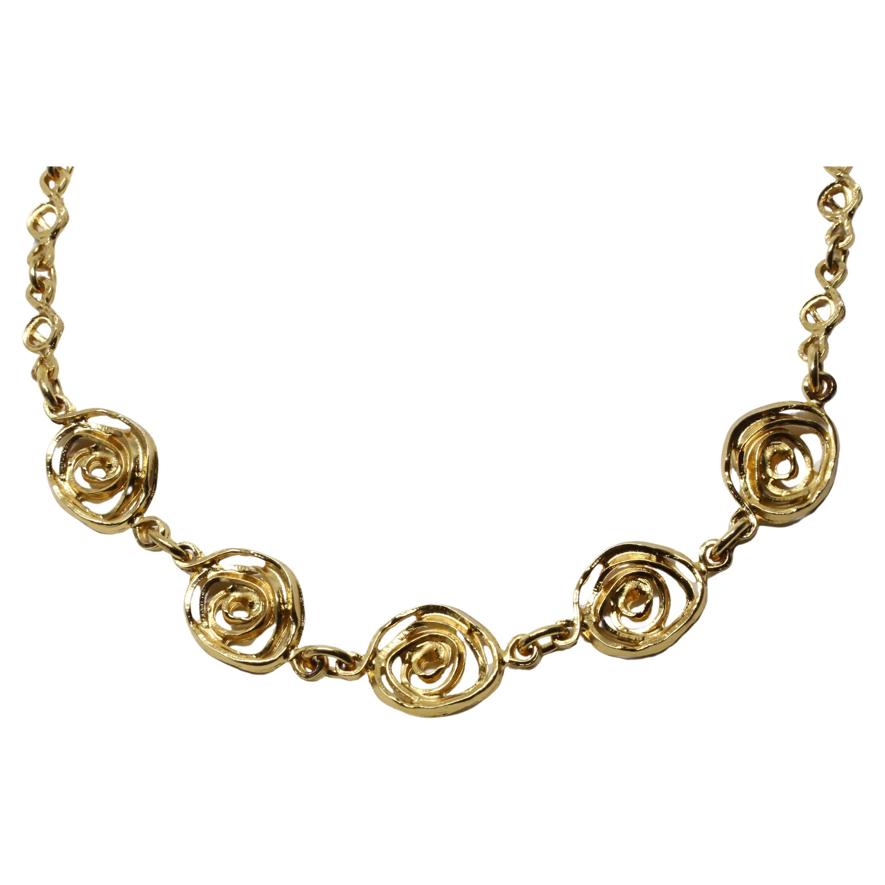 da uomo o donna Collana Yves Saint Laurent del 1990 con rose dorate in vendita