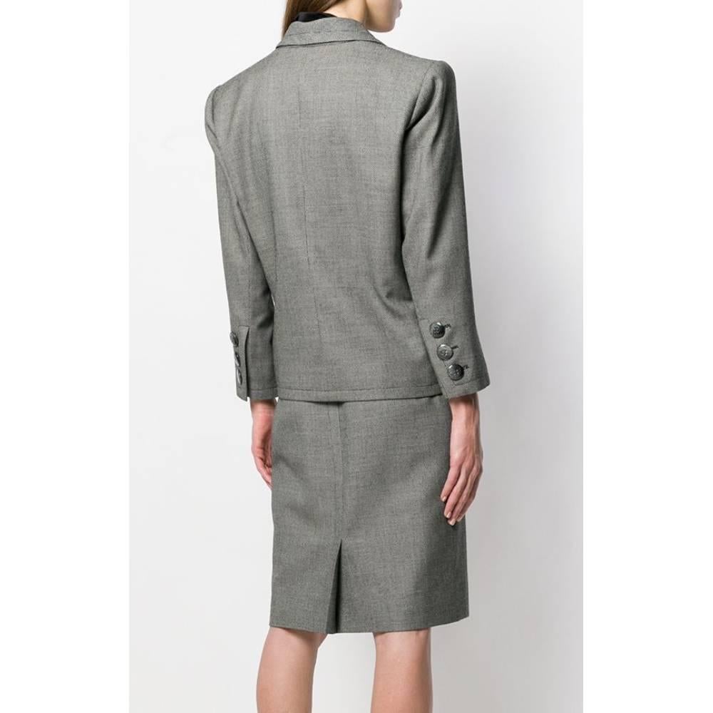 1990s Yves Saint Laurent Grey Skirt Suit In Excellent Condition In Lugo (RA), IT