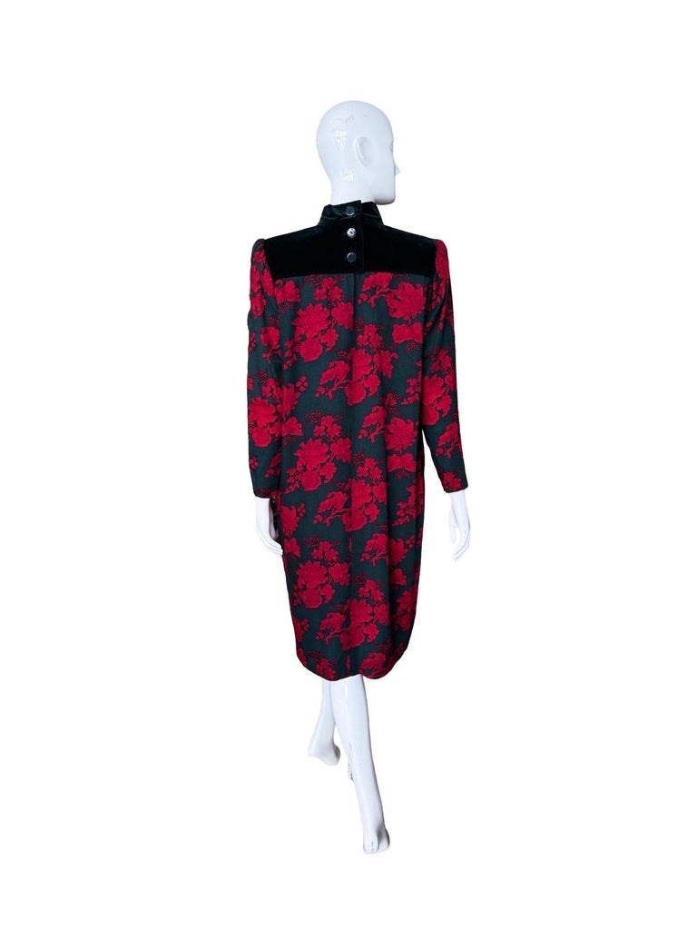 1990s Yves Saint Laurent Holiday Shift Dress at 1stDibs