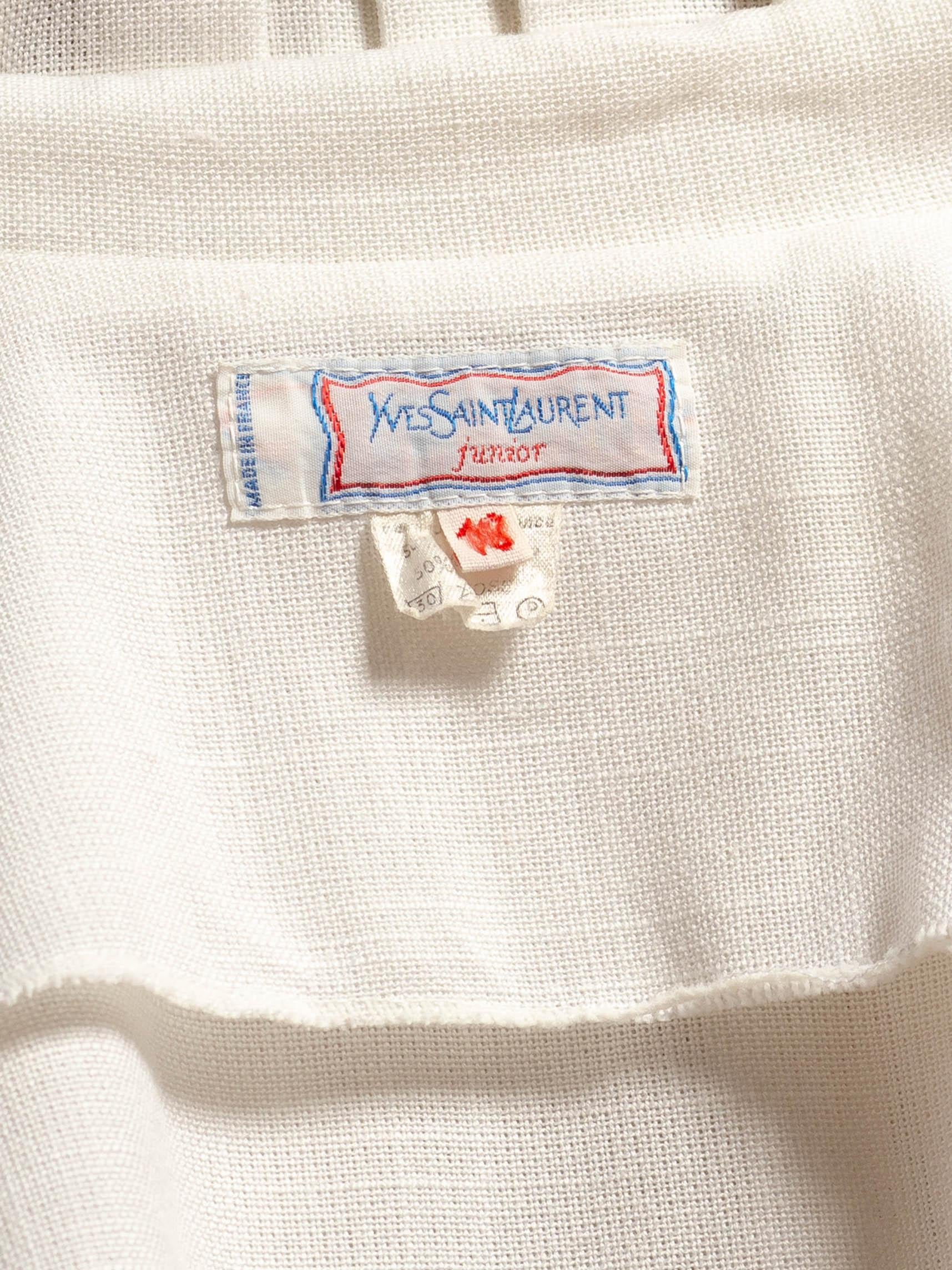 1990S Yves Saint Laurent Junior Ivory Polyester Blend Ensemble For Sale 5