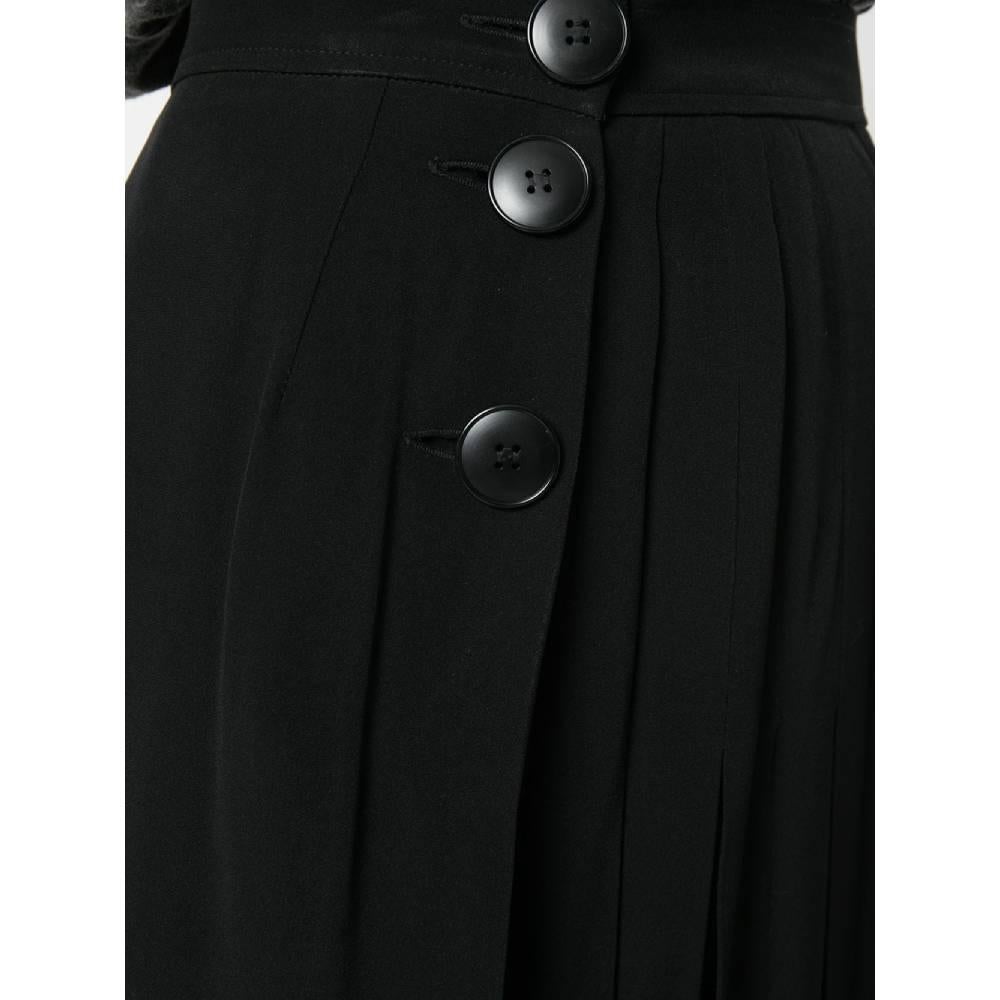 1990s  Yves Saint Laurent Pleated Black Skirt 1