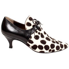 1990's YVES SAINT LAURENT pony fur and leather heels