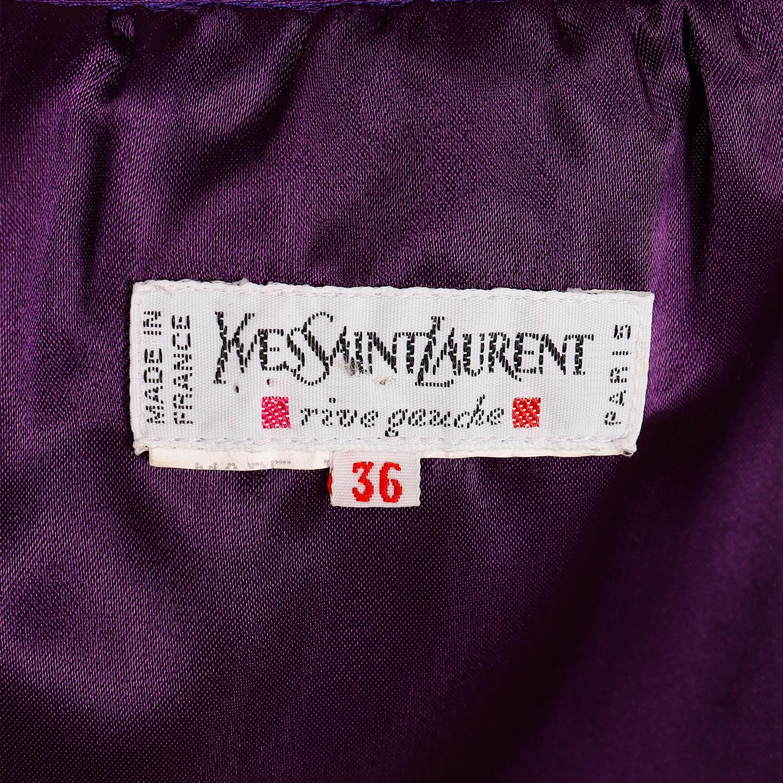 1990s Yves Saint Laurent Purple Wool Crepe Long Skirt With Long Slit For Sale 1