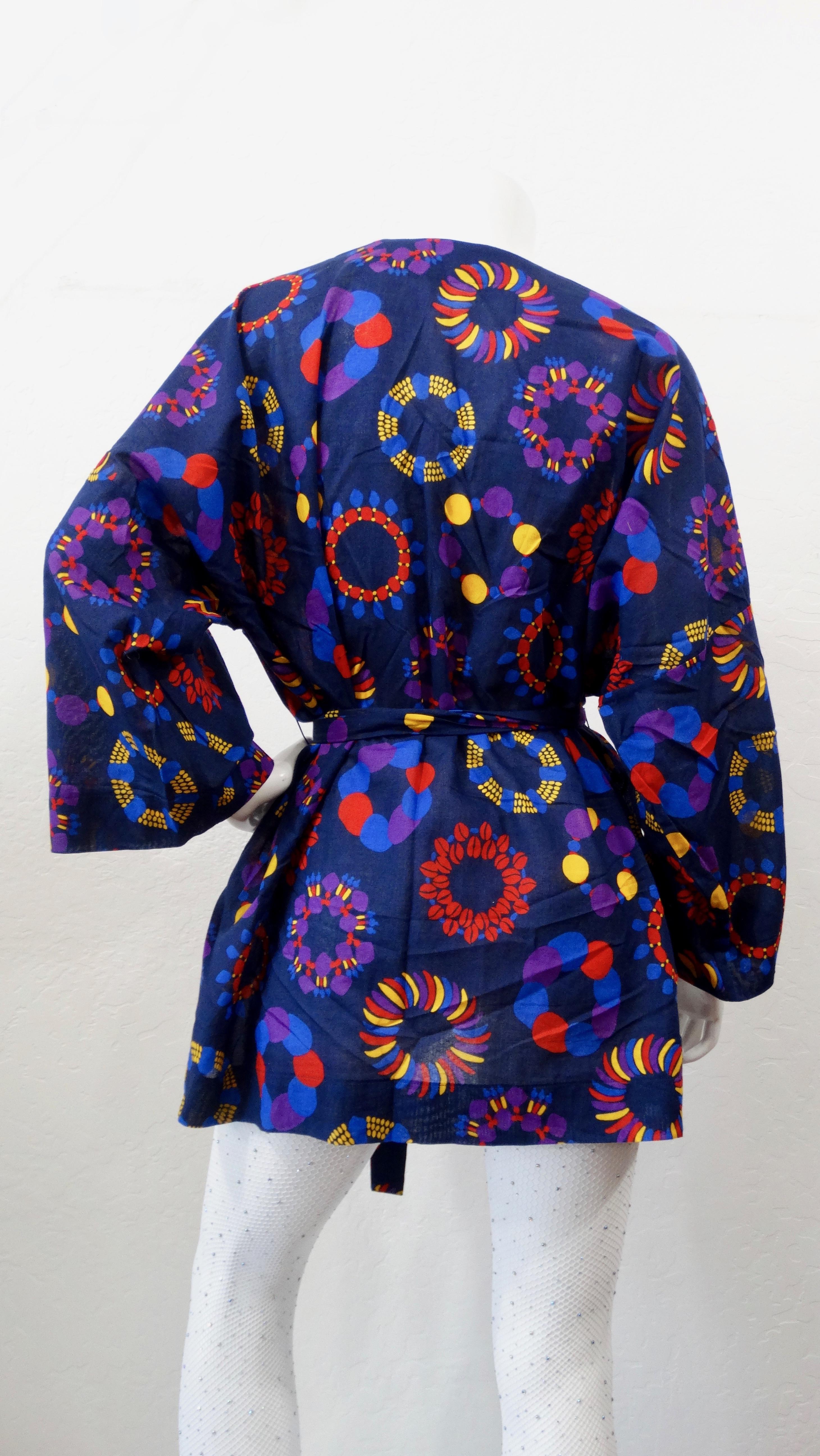 Yves Saint Laurent 1990s Radial Motif Kimono Jacket In Good Condition In Scottsdale, AZ