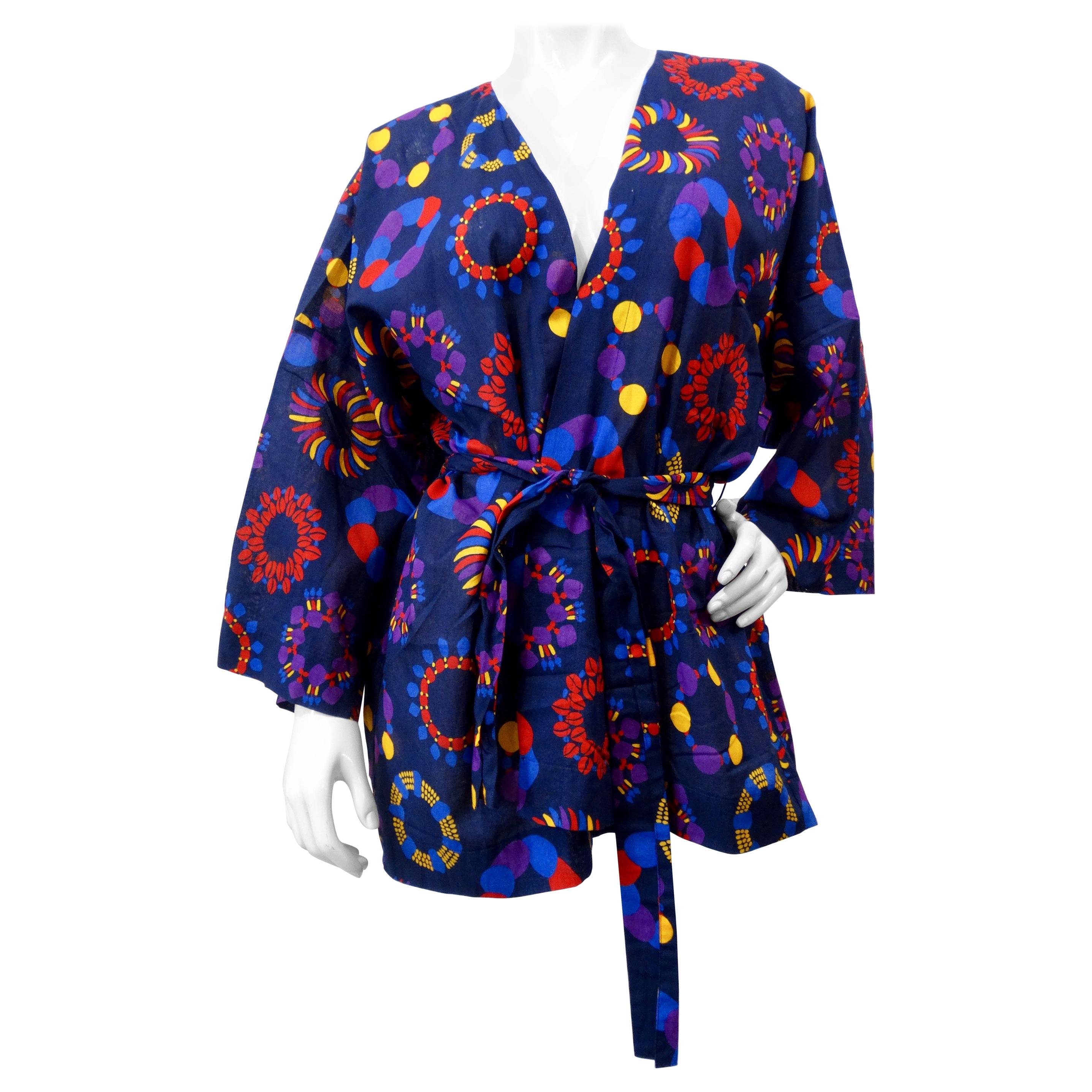 Yves Saint Laurent 1990s Radial Motif Kimono Jacket